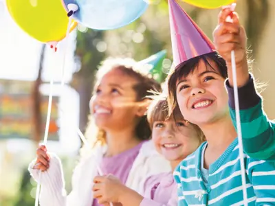 Kids having fun at a birthday party
