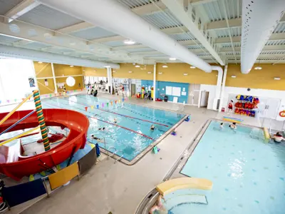 Pool and water slide at Sport and Wellness Centre